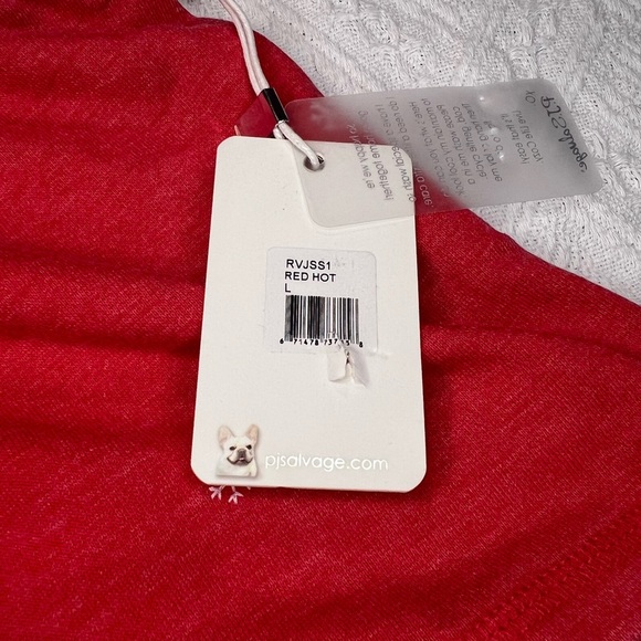 PJ Salvage Drawstring Embroidered Joyful Snowflake, size Large in “Red Hot”, NWT - Picture 5 of 9